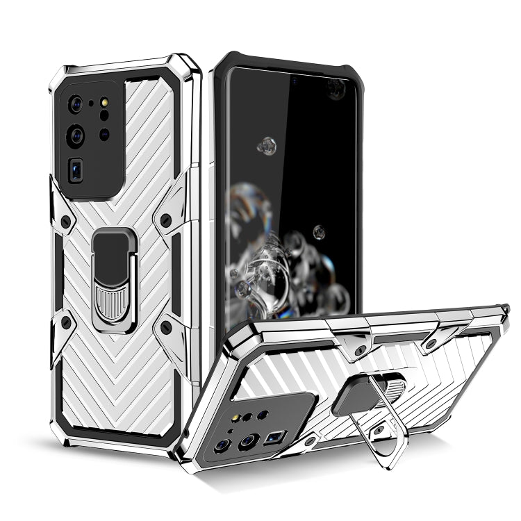 For Samsung Galaxy S20 Ultra Cool Armor PC + TPU Shockproof Case with 360 Degree Rotation Ring Holder