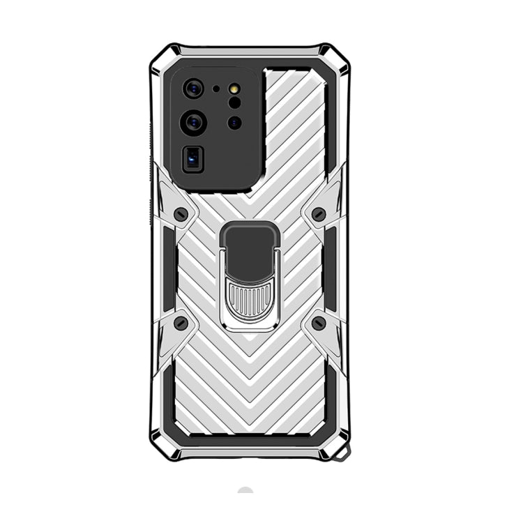 For Samsung Galaxy S20 Ultra Cool Armor PC + TPU Shockproof Case with 360 Degree Rotation Ring Holder