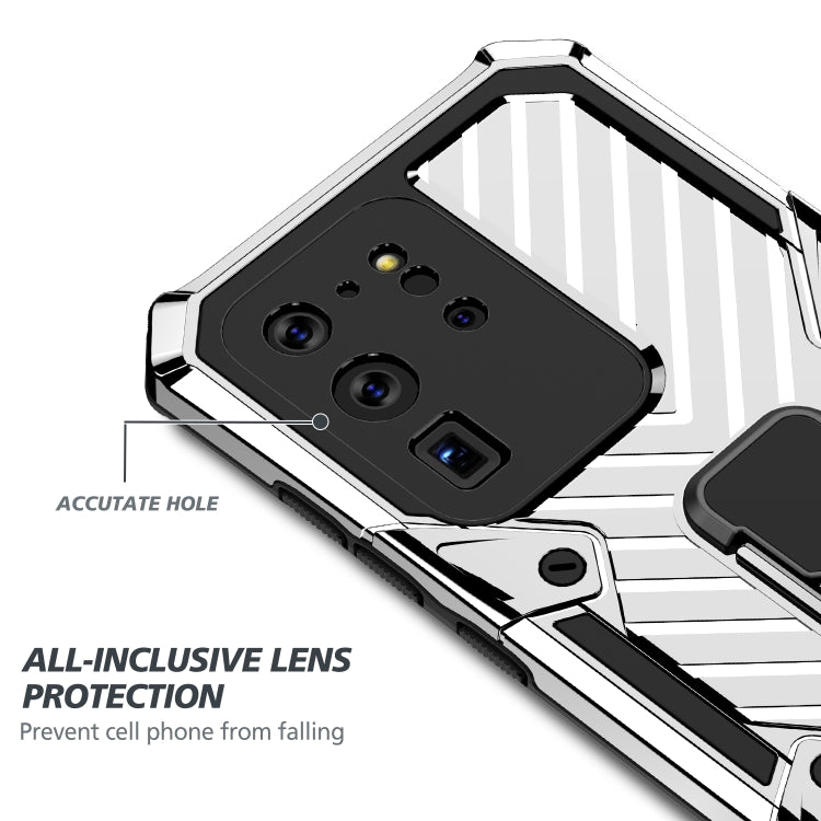 For Samsung Galaxy S20 Ultra Cool Armor PC + TPU Shockproof Case with 360 Degree Rotation Ring Holder