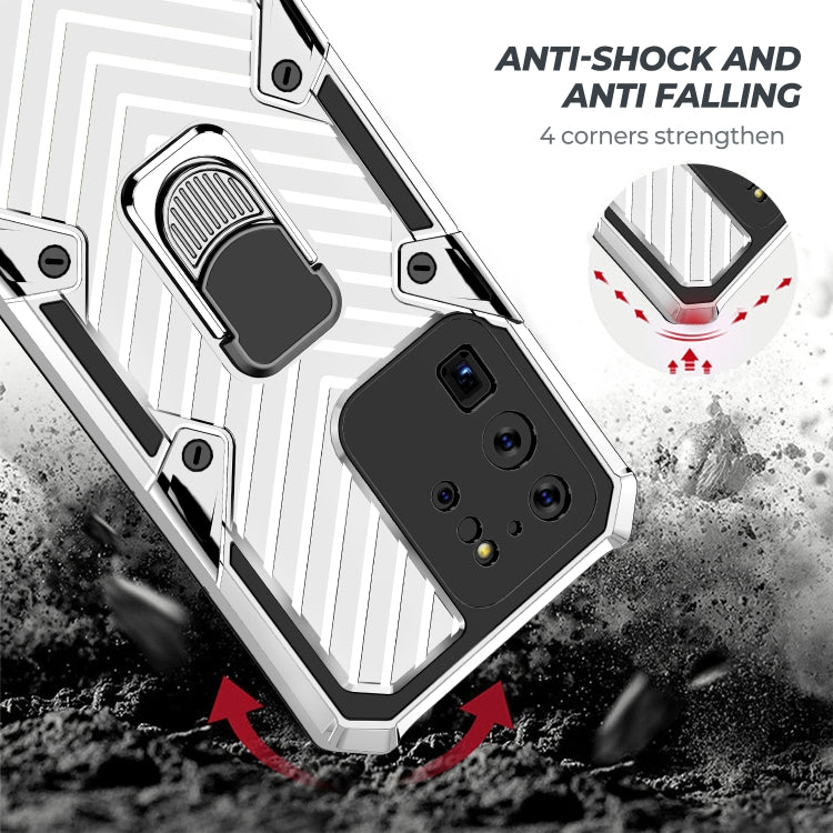 For Samsung Galaxy S20 Ultra Cool Armor PC + TPU Shockproof Case with 360 Degree Rotation Ring Holder
