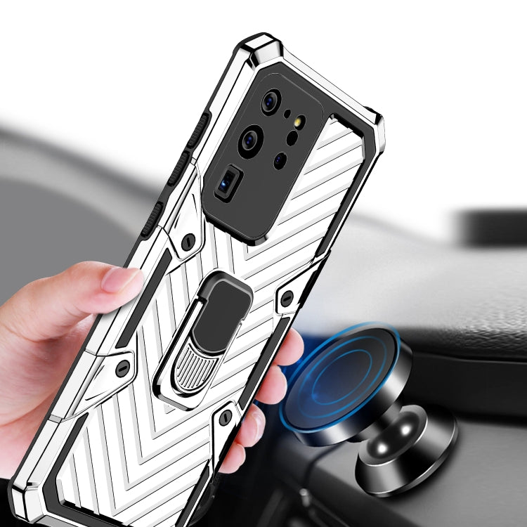 For Samsung Galaxy S20 Ultra Cool Armor PC + TPU Shockproof Case with 360 Degree Rotation Ring Holder