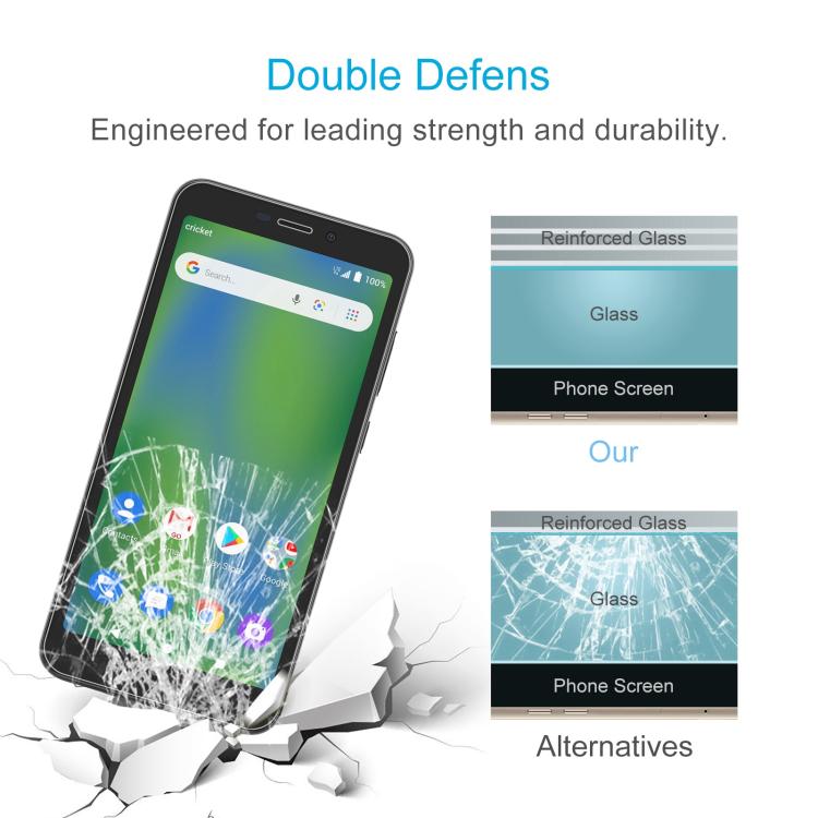 For Cricket Vision 3 10pcs 0.26mm 9H 2.5D Tempered Glass Film
