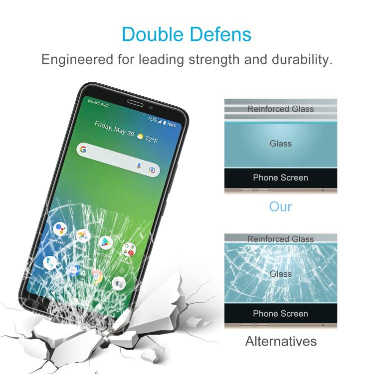 For Cricket Vision Plus 10pcs 0.26mm 9H 2.5D Tempered Glass Film