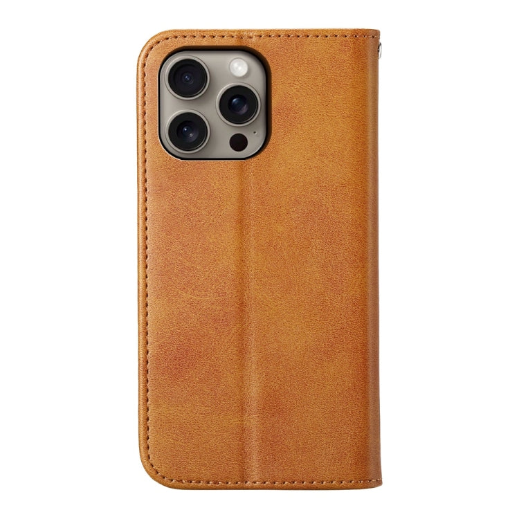 For iPhone 16 Pro Max Cubic Grid Calf Texture Magnetic Leather Phone Case