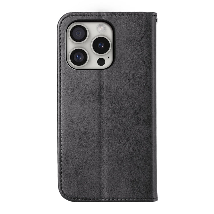 For iPhone 16 Pro Cubic Grid Calf Texture Magnetic Leather Phone Case
