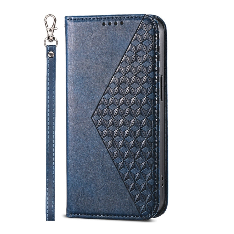 For iPhone 16 Pro Cubic Grid Calf Texture Magnetic Leather Phone Case