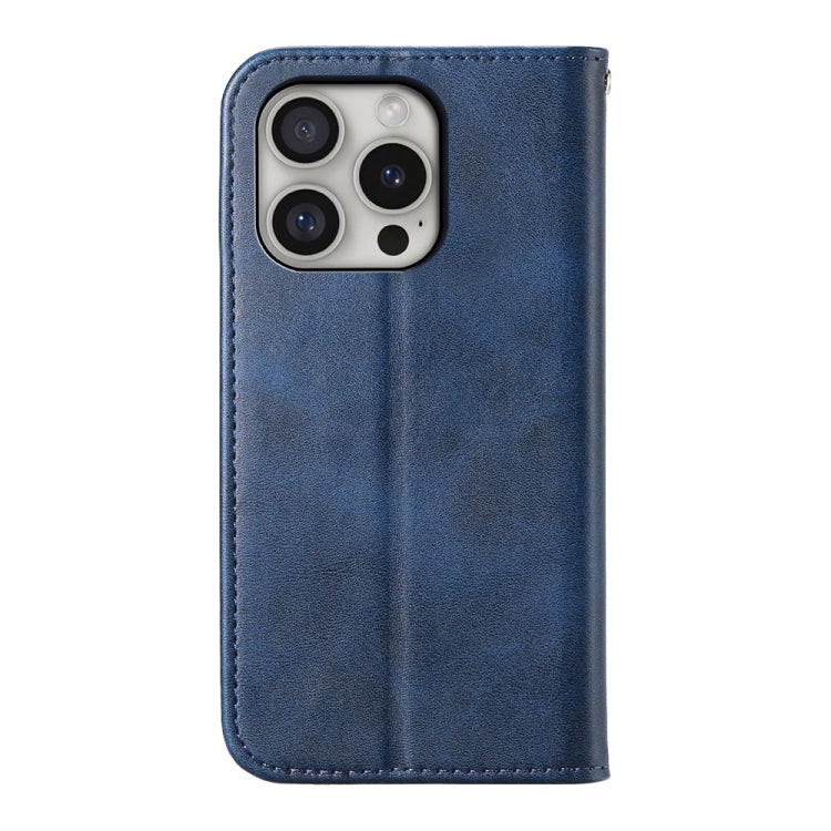 For iPhone 16 Pro Cubic Grid Calf Texture Magnetic Leather Phone Case