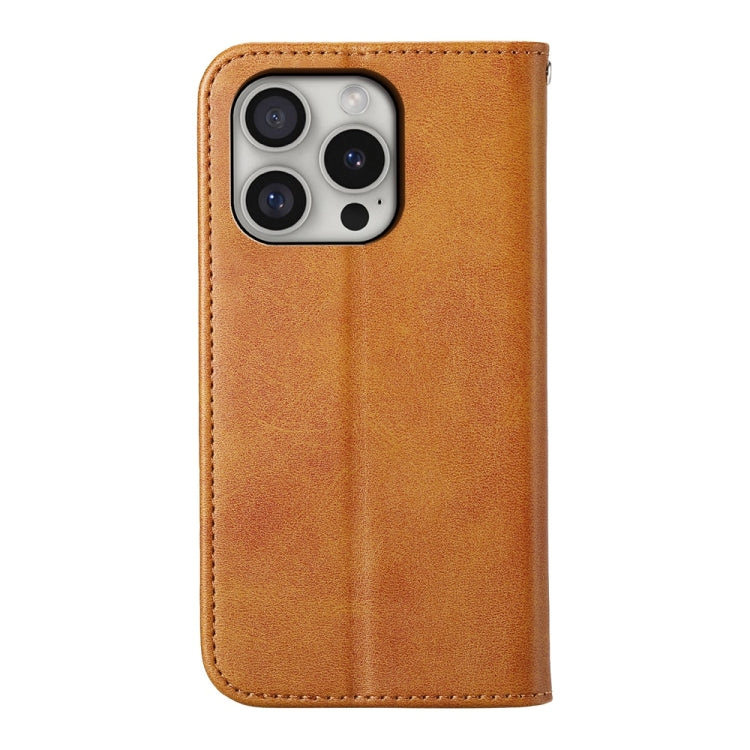 For iPhone 16 Pro Cubic Grid Calf Texture Magnetic Leather Phone Case