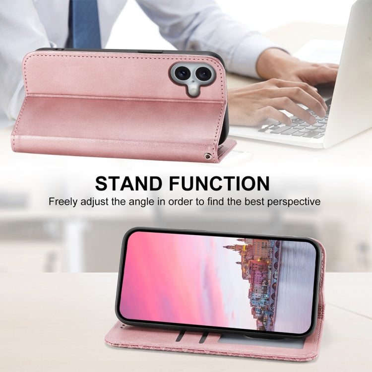 For iPhone 16 Plus Cubic Grid Calf Texture Magnetic Leather Phone Case