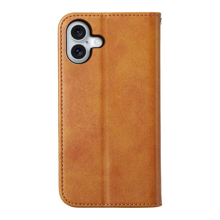 For iPhone 16 Plus Cubic Grid Calf Texture Magnetic Leather Phone Case