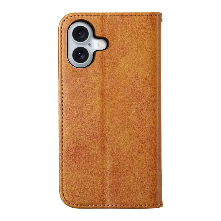 For iPhone 16 Cubic Grid Calf Texture Magnetic Leather Phone Case
