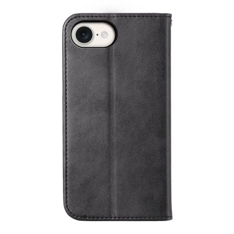For iPhone 17e / 16e Cubic Grid Calf Texture Magnetic Leather Phone Case