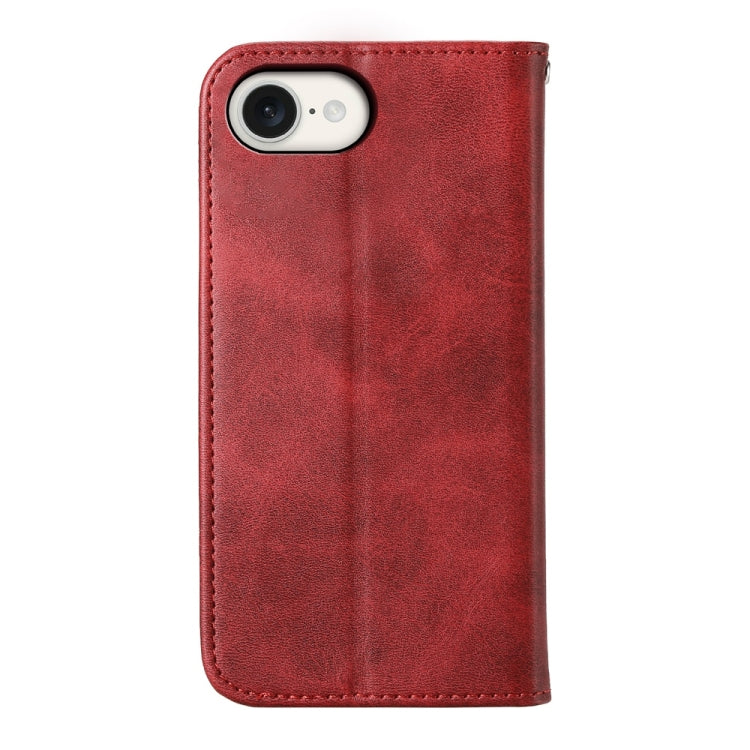 For iPhone 17e / 16e Cubic Grid Calf Texture Magnetic Leather Phone Case