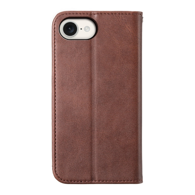 For iPhone 17e / 16e Cubic Grid Calf Texture Magnetic Leather Phone Case