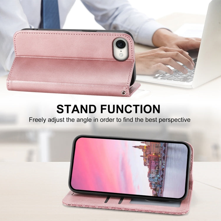 For iPhone 17e / 16e Cubic Grid Calf Texture Magnetic Leather Phone Case