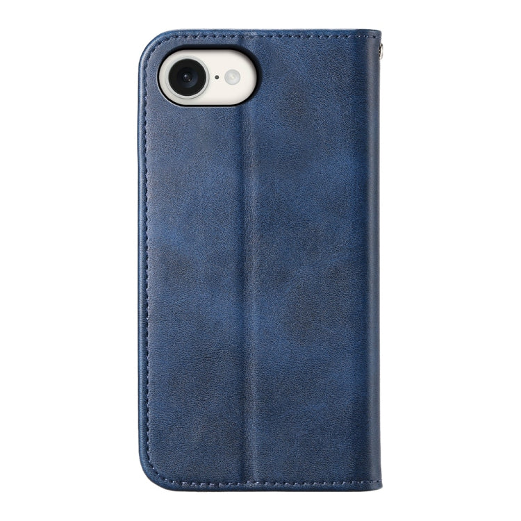 For iPhone 17e / 16e Cubic Grid Calf Texture Magnetic Leather Phone Case