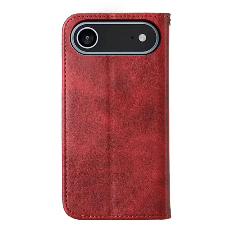 For iPhone Air Cubic Grid Calf Texture Magnetic Leather Phone Case