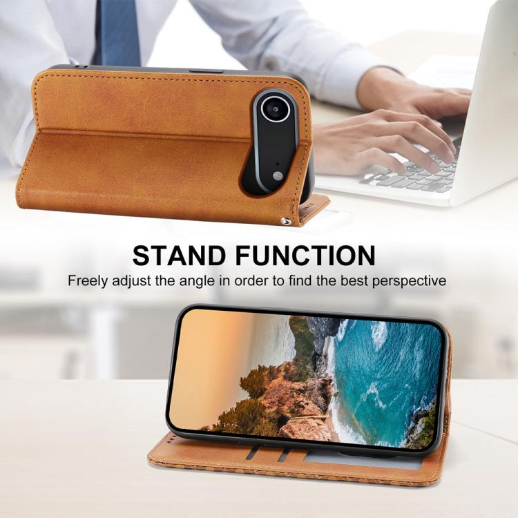 For iPhone Air Cubic Grid Calf Texture Magnetic Leather Phone Case
