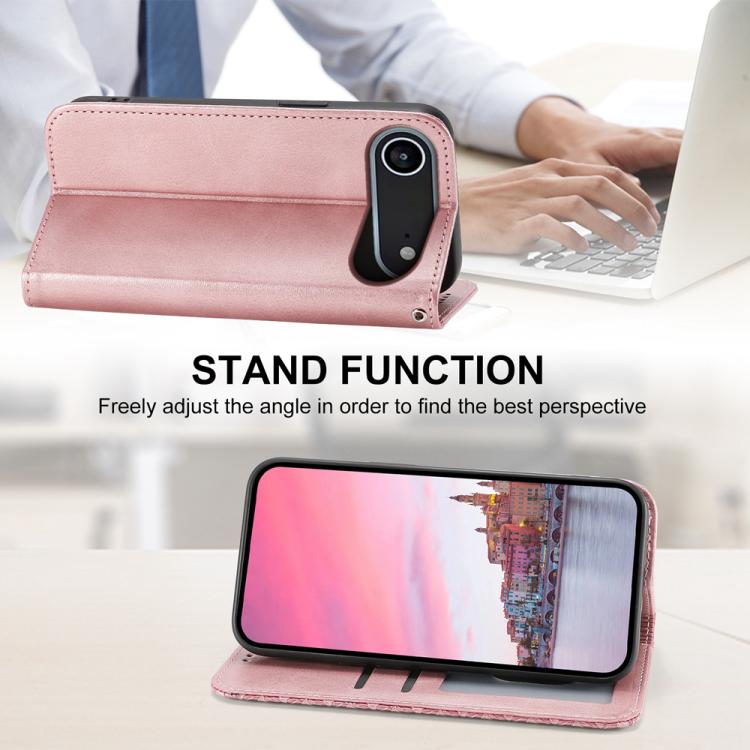 For iPhone Air Cubic Grid Calf Texture Magnetic Leather Phone Case