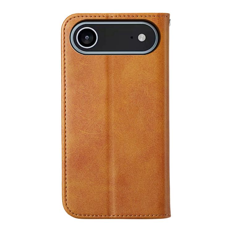 For iPhone Air Cubic Grid Calf Texture Magnetic Leather Phone Case