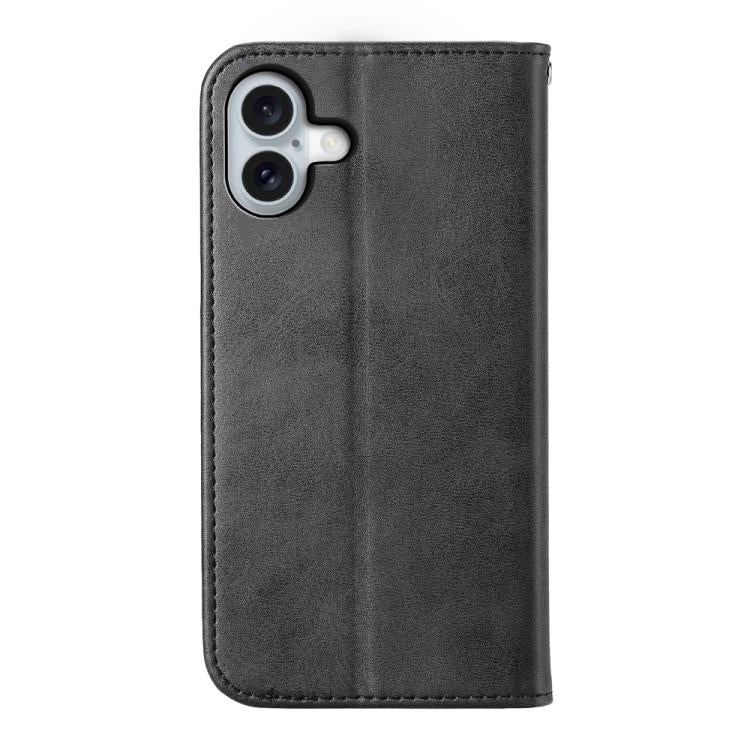 For iPhone 17 Cubic Grid Calf Texture Magnetic Leather Phone Case