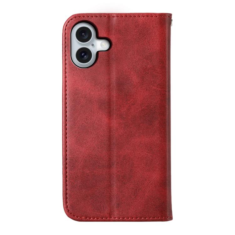 For iPhone 17 Cubic Grid Calf Texture Magnetic Leather Phone Case