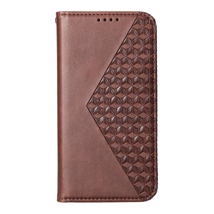 For iPhone 17 Cubic Grid Calf Texture Magnetic Leather Phone Case