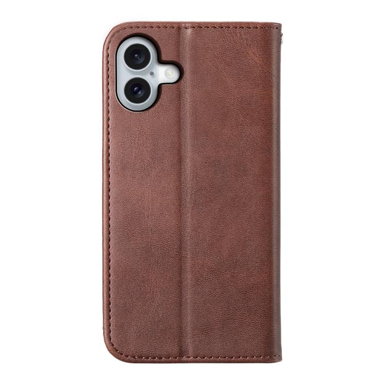 For iPhone 17 Cubic Grid Calf Texture Magnetic Leather Phone Case
