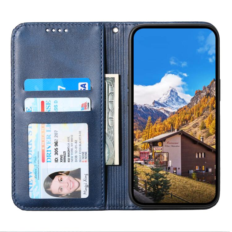 For iPhone 17 Cubic Grid Calf Texture Magnetic Leather Phone Case