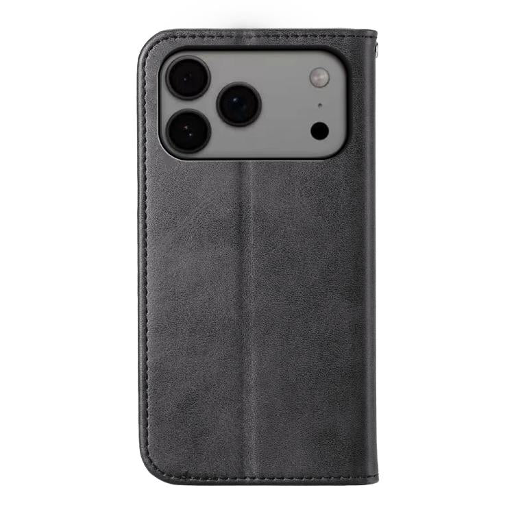 For iPhone 17 Pro Max Cubic Grid Calf Texture Magnetic Leather Phone Case