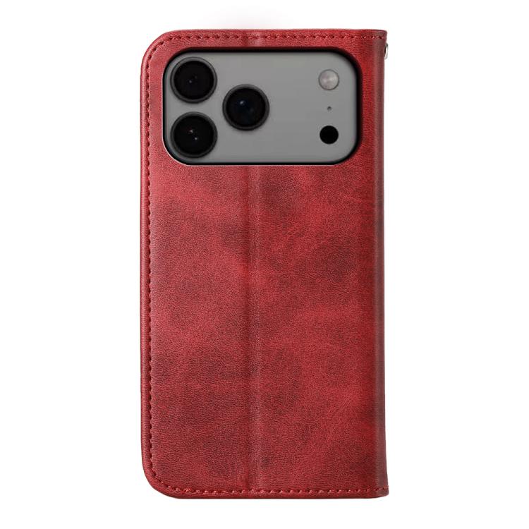 For iPhone 17 Pro Max Cubic Grid Calf Texture Magnetic Leather Phone Case