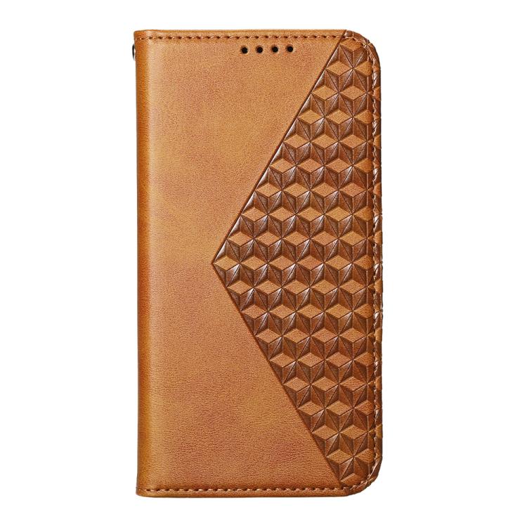 For iPhone 17 Pro Max Cubic Grid Calf Texture Magnetic Leather Phone Case