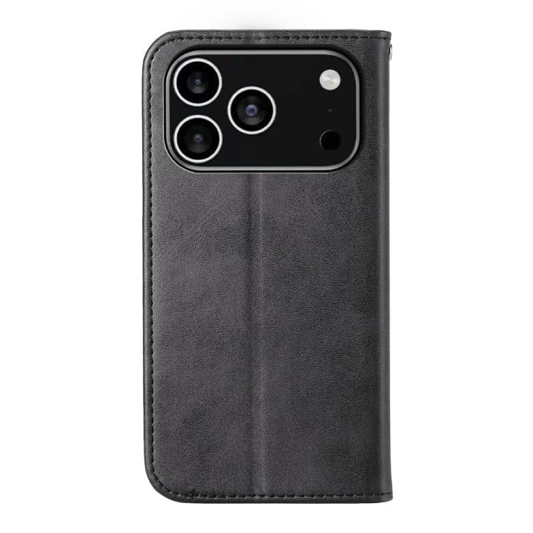 For iPhone 17 Pro Cubic Grid Calf Texture Magnetic Leather Phone Case
