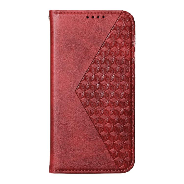 For iPhone 17 Pro Cubic Grid Calf Texture Magnetic Leather Phone Case