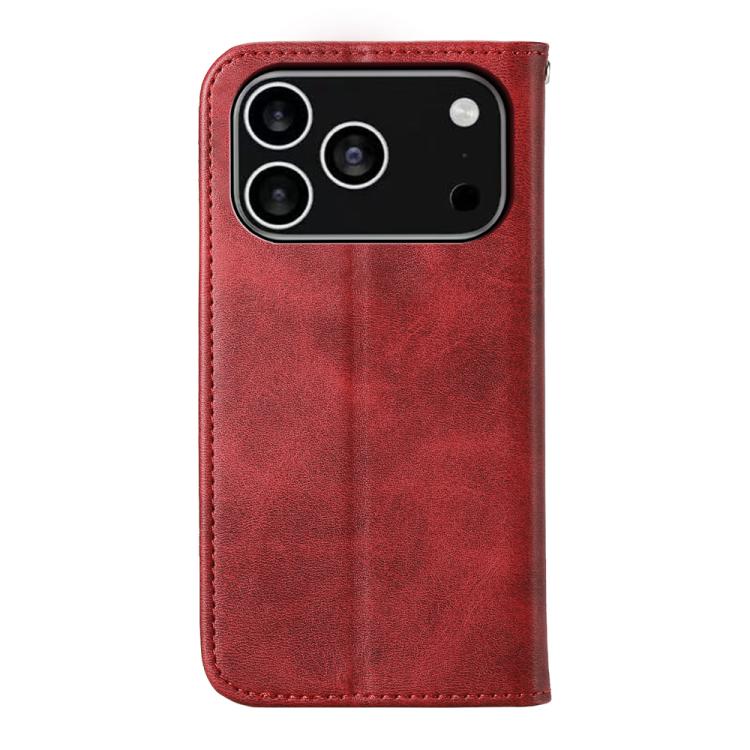 For iPhone 17 Pro Cubic Grid Calf Texture Magnetic Leather Phone Case