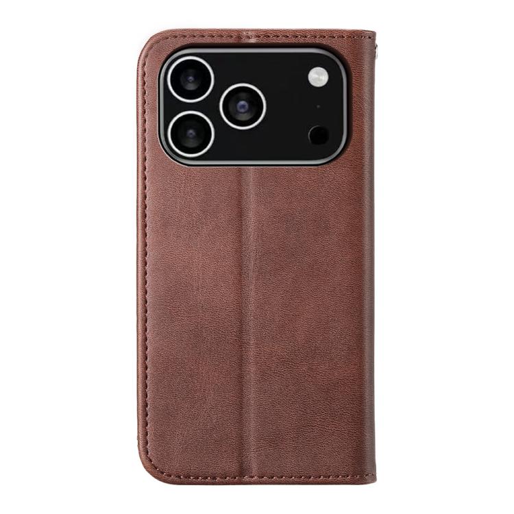 For iPhone 17 Pro Cubic Grid Calf Texture Magnetic Leather Phone Case