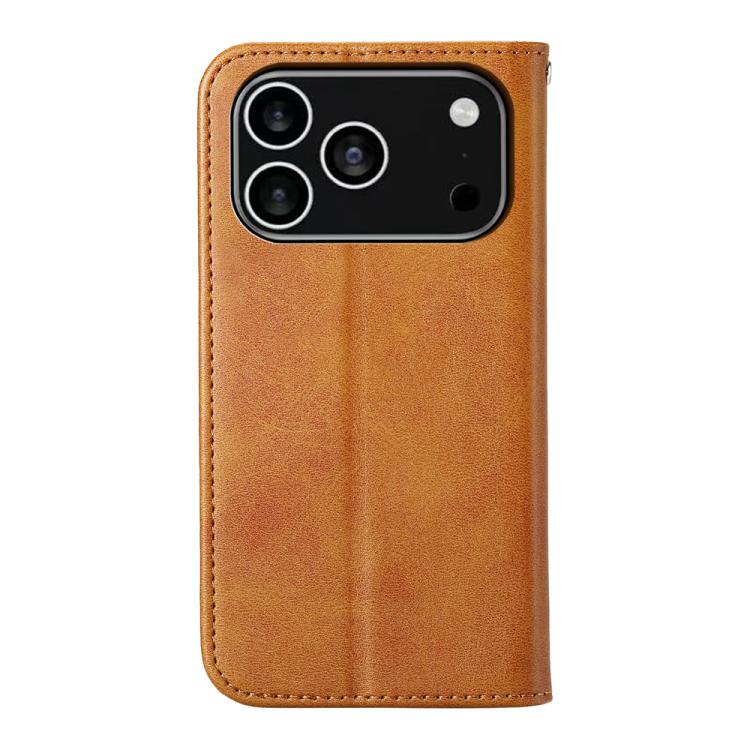 For iPhone 17 Pro Cubic Grid Calf Texture Magnetic Leather Phone Case