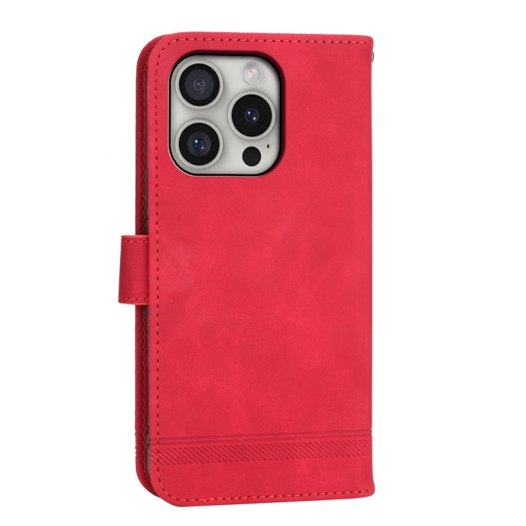 For iPhone 16 Pro Dierfeng Dream Line TPU Hybrid PU Leather Phone Case