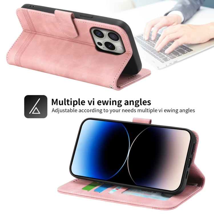For iPhone 16 Pro Dierfeng Dream Line TPU Hybrid PU Leather Phone Case