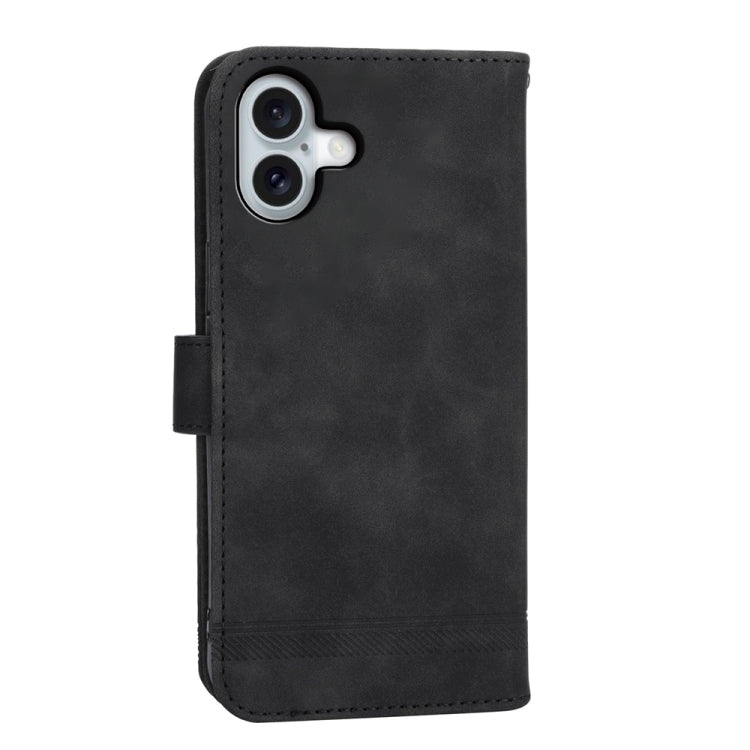 For iPhone 16 Plus Dierfeng Dream Line TPU Hybrid PU Leather Phone Case