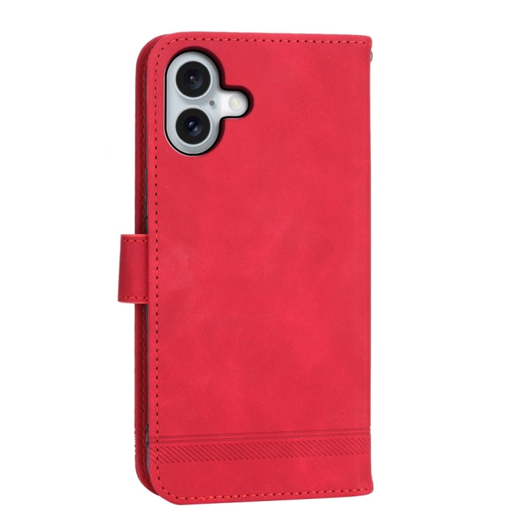 For iPhone 16 Plus Dierfeng Dream Line TPU Hybrid PU Leather Phone Case