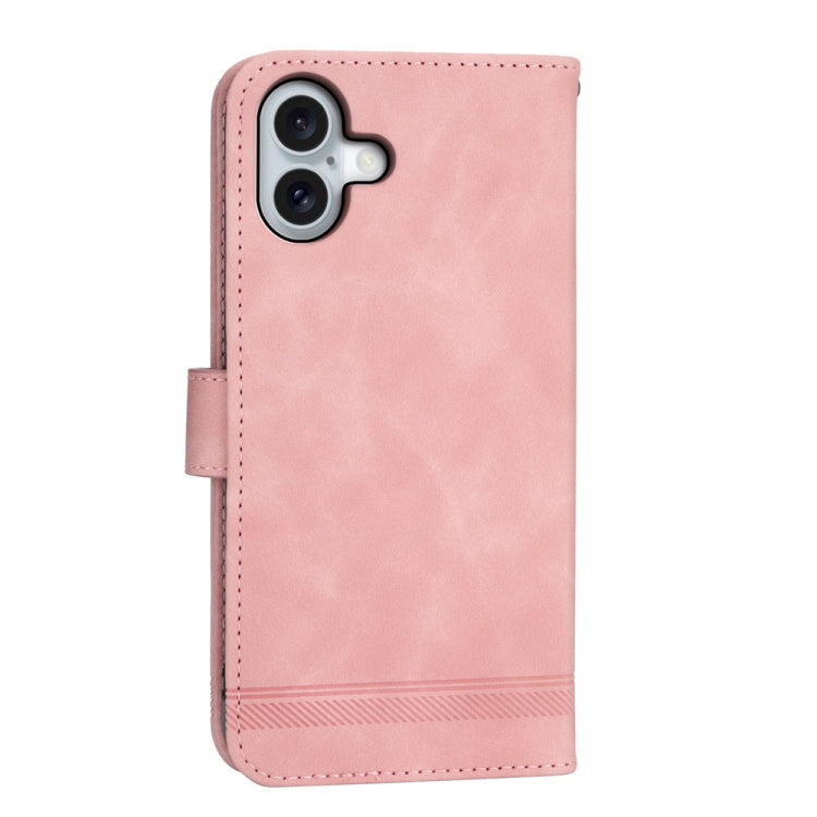 For iPhone 16 Plus Dierfeng Dream Line TPU Hybrid PU Leather Phone Case