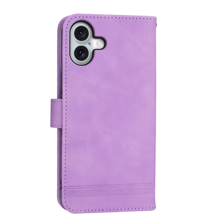 For iPhone 16 Plus Dierfeng Dream Line TPU Hybrid PU Leather Phone Case