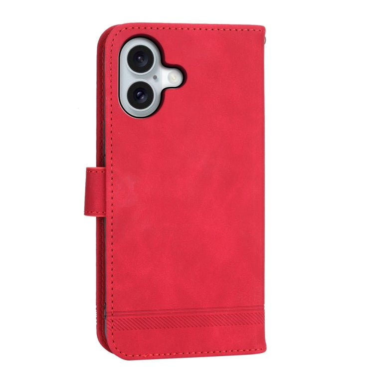 For iPhone 16 Dierfeng Dream Line TPU Hybrid PU Leather Phone Case