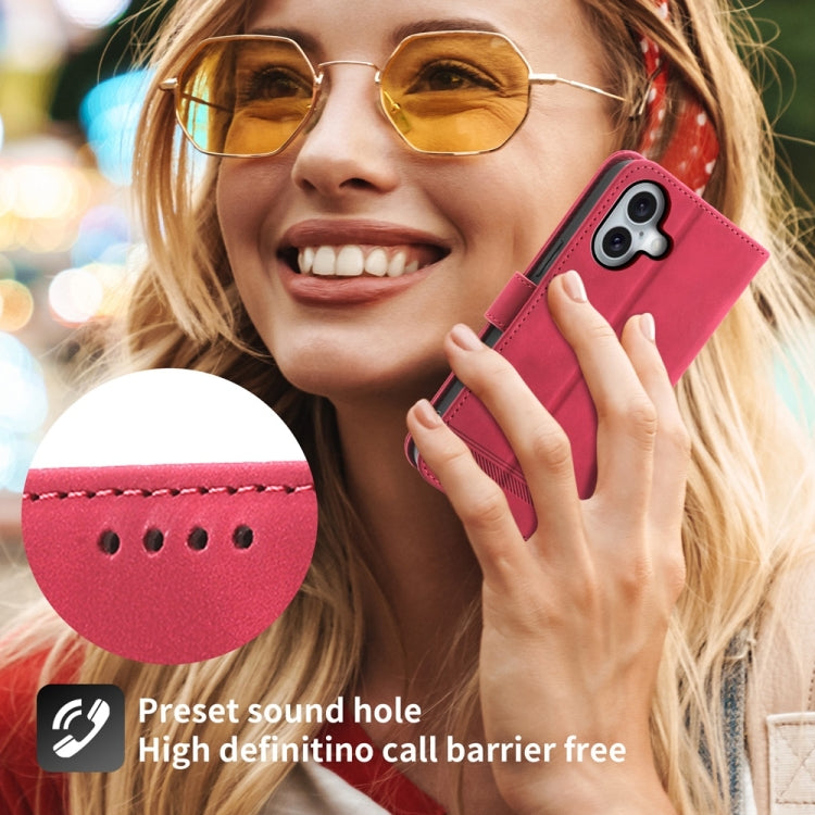 For iPhone 16 Dierfeng Dream Line TPU Hybrid PU Leather Phone Case