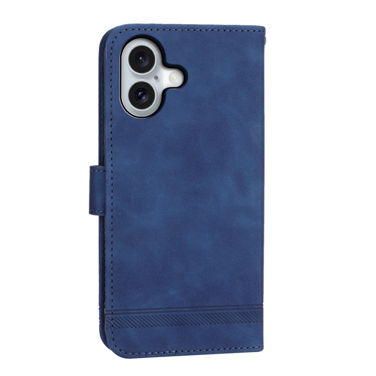 For iPhone 16 Dierfeng Dream Line TPU Hybrid PU Leather Phone Case