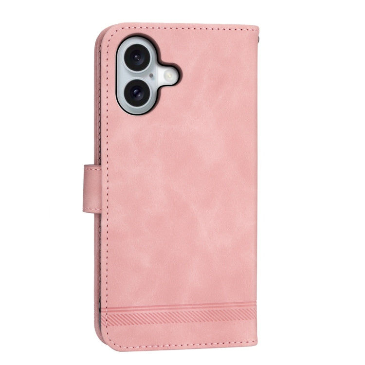 For iPhone 16 Dierfeng Dream Line TPU Hybrid PU Leather Phone Case