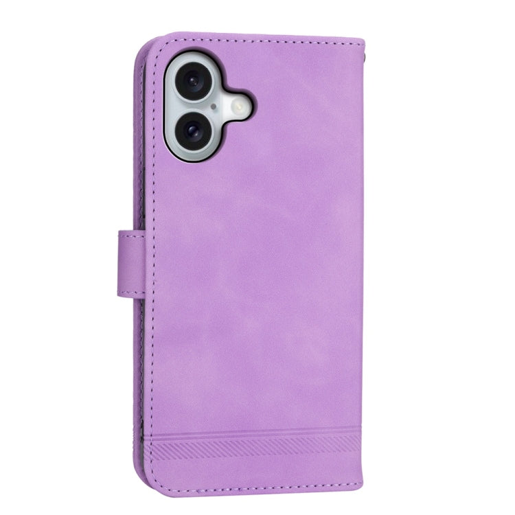 For iPhone 16 Dierfeng Dream Line TPU Hybrid PU Leather Phone Case