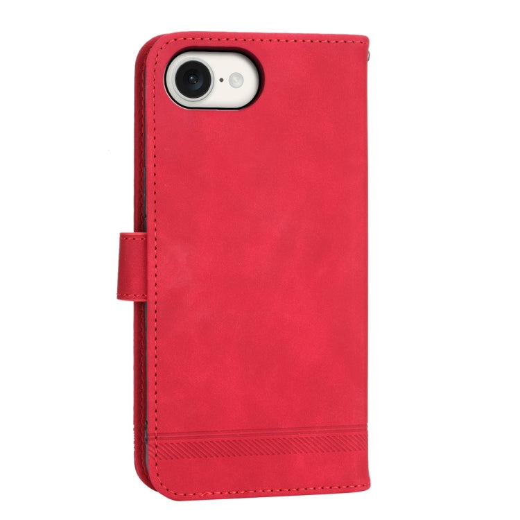 For iPhone 16e Dierfeng Dream Line TPU Hybrid PU Leather Phone Case