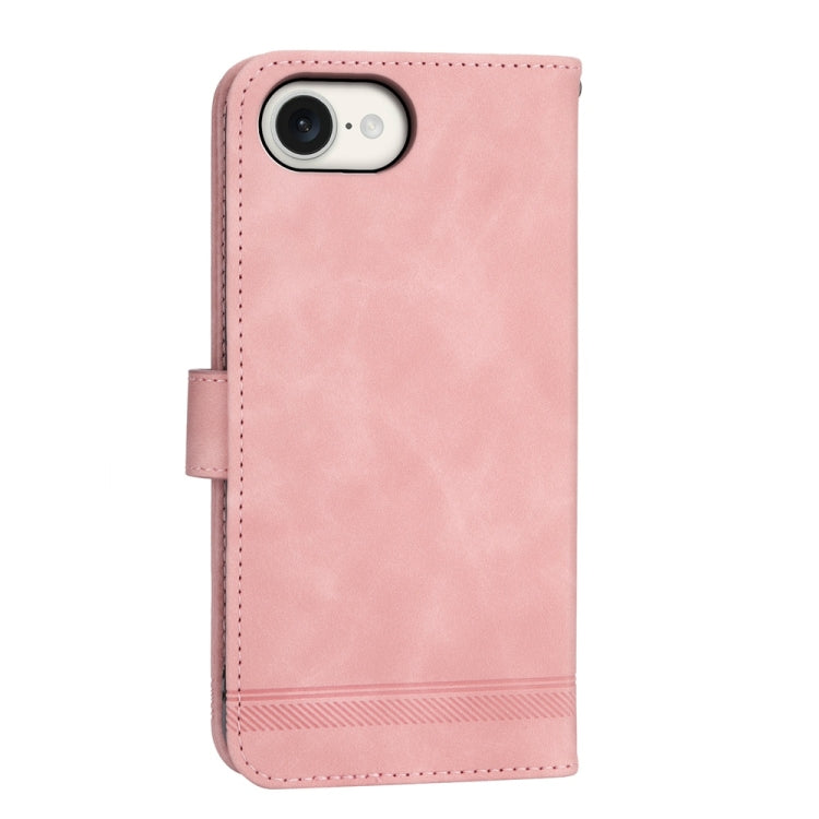For iPhone 16e Dierfeng Dream Line TPU Hybrid PU Leather Phone Case